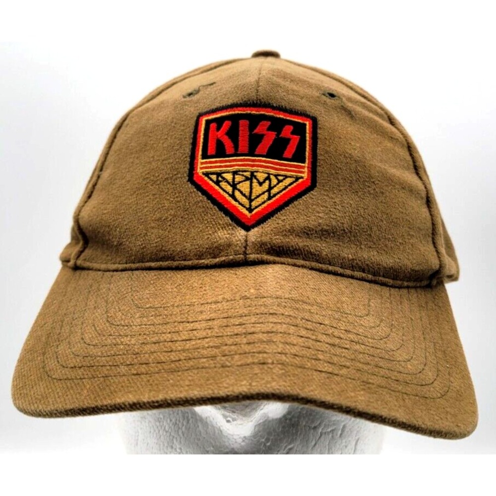 VINTAGE KISS ARMY HAT CAP SNAPBACK OLIVE ROCK BAND‎ ONE SIZE